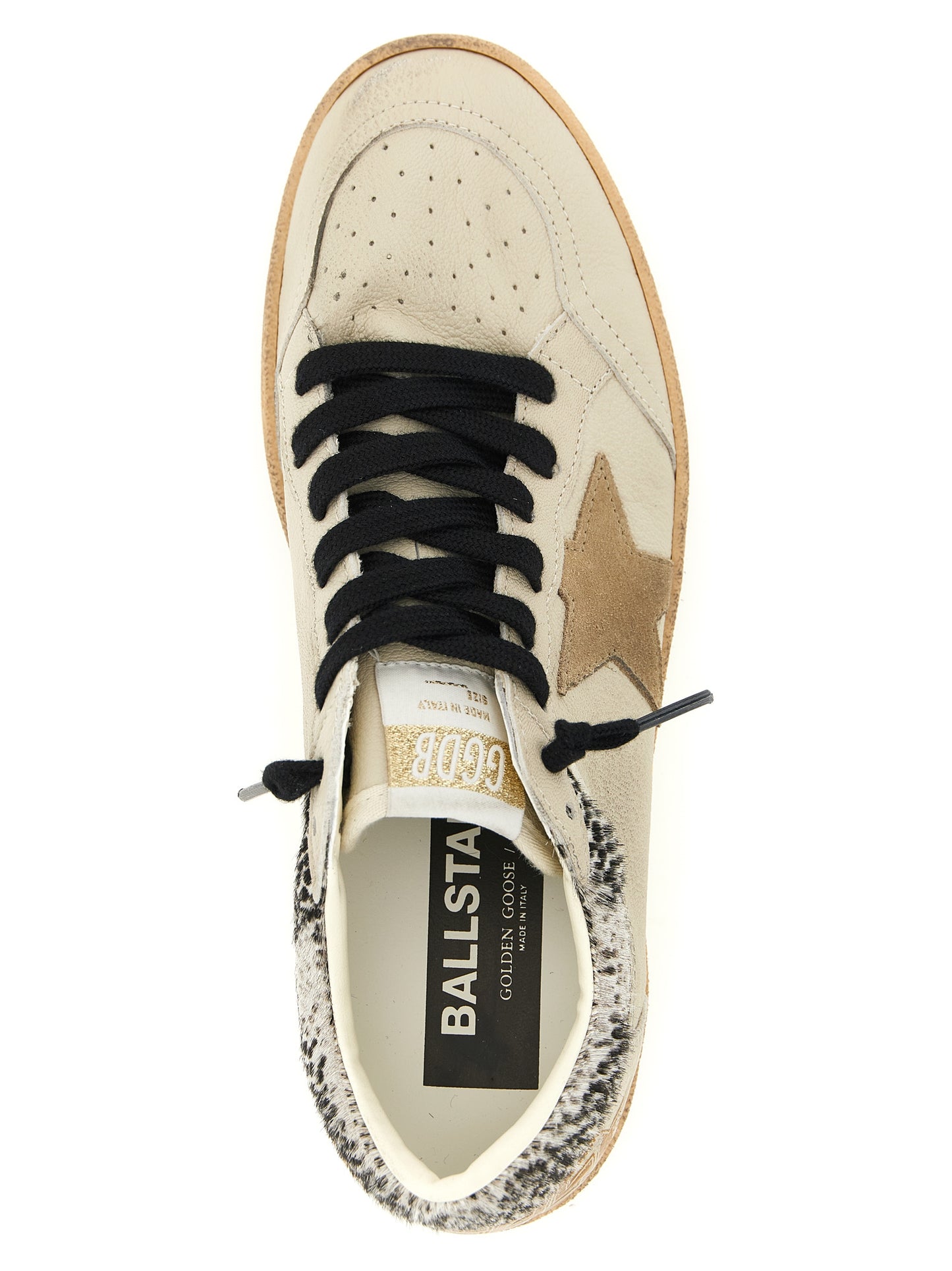 Golden Goose Pony Punch Star Women's Low Top Nappa & Suede Goatskin Leather Sneakers - Animal Beige Print
