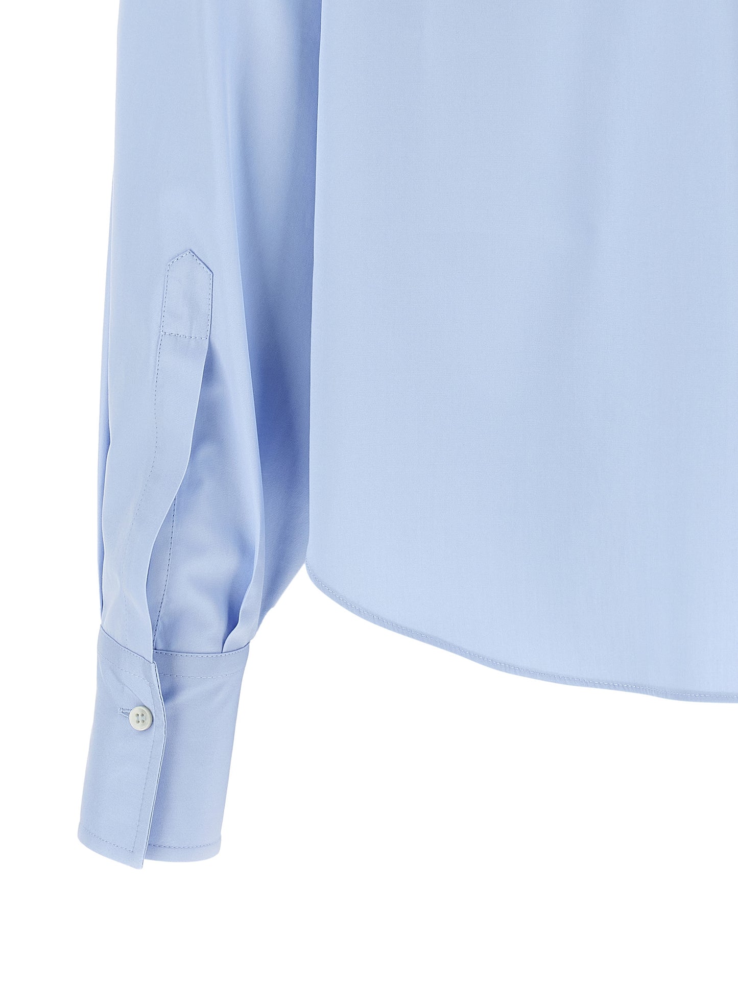 Blouse by Brunello Cucinelli for women in cotton light-blue & signature presents a discerning silhouette, showcasing a sophisticated and for a truly discerning finish.