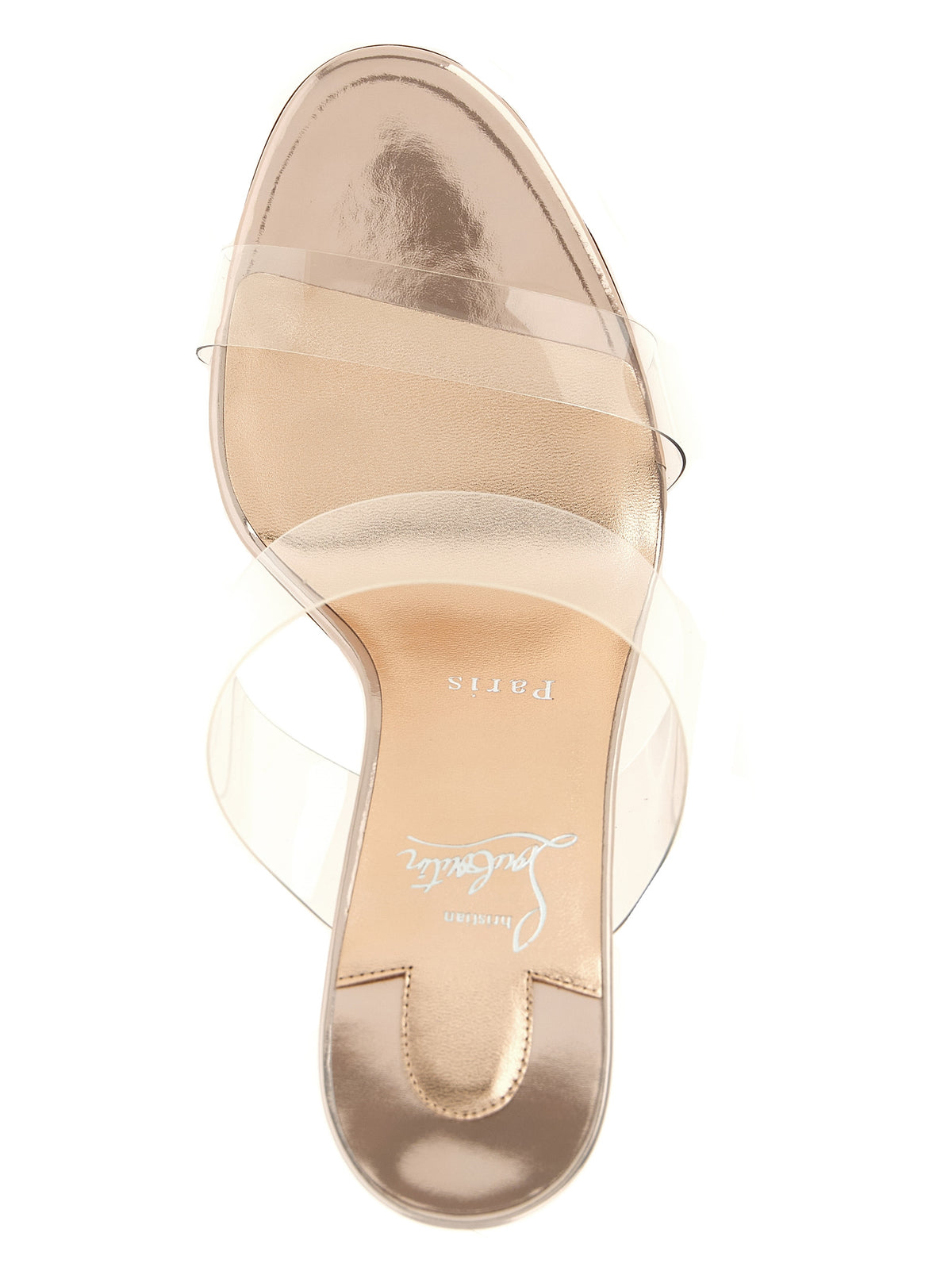 Christian Louboutin Women's TU Polyurethane & Calfskin Leather Stiletto Mules Sandals - Multicolor Pink Transparent