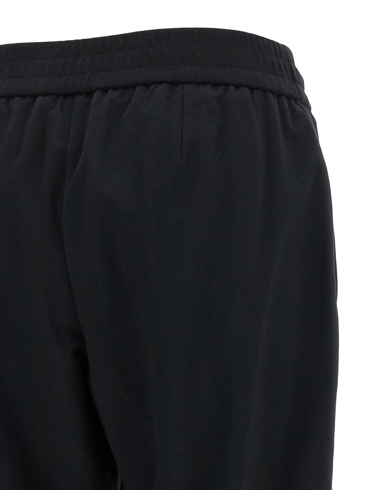 Brunello Cucinelli Monile Track Women's Flared Relaxed Fit Cropped High Rise Stretch Cotton Joggers - Black