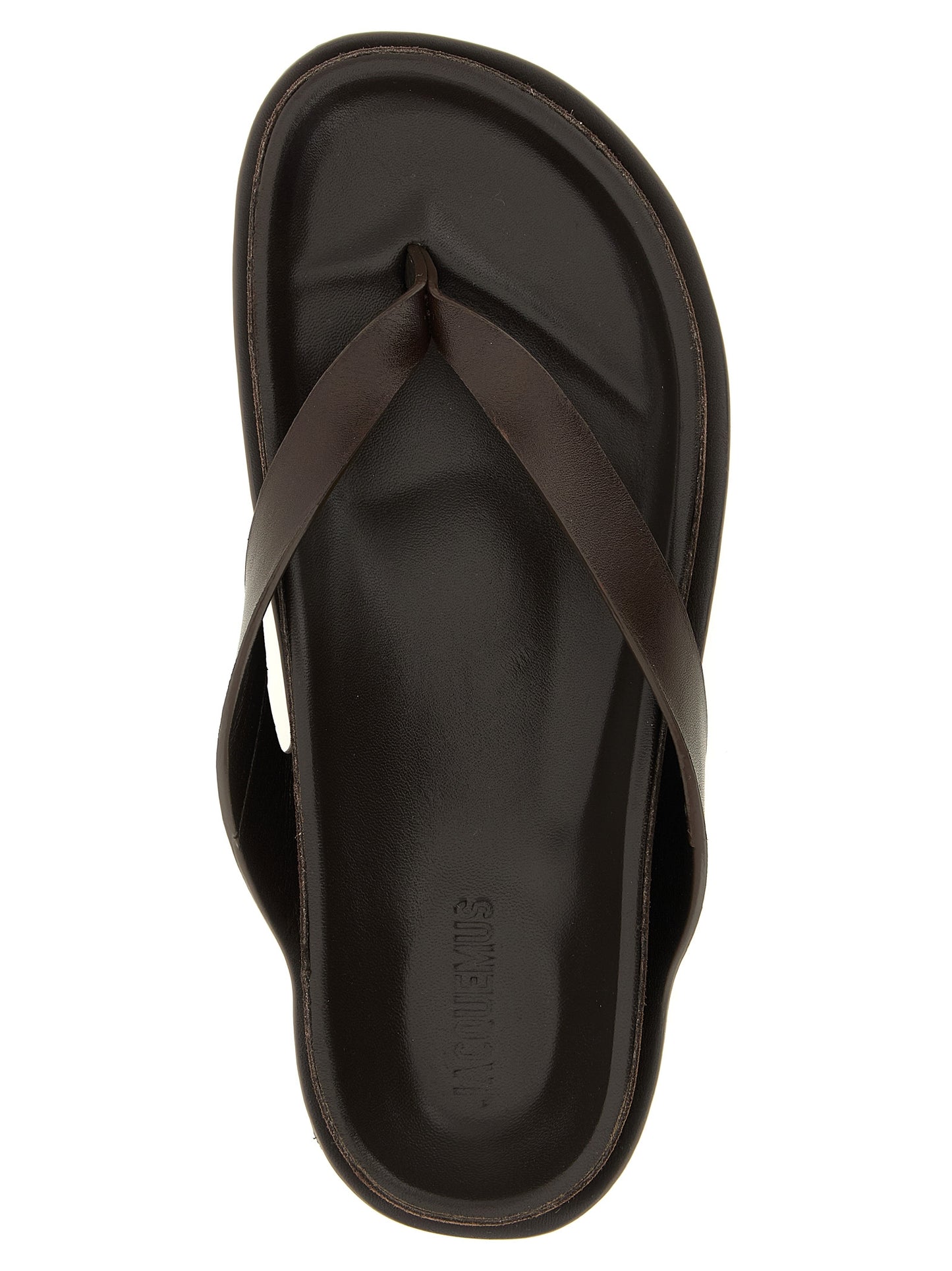 Jacquemus Women's Bos Taurus Cowhide & Lambskin Leather Sliders Sandals Flat Shoes - Brown