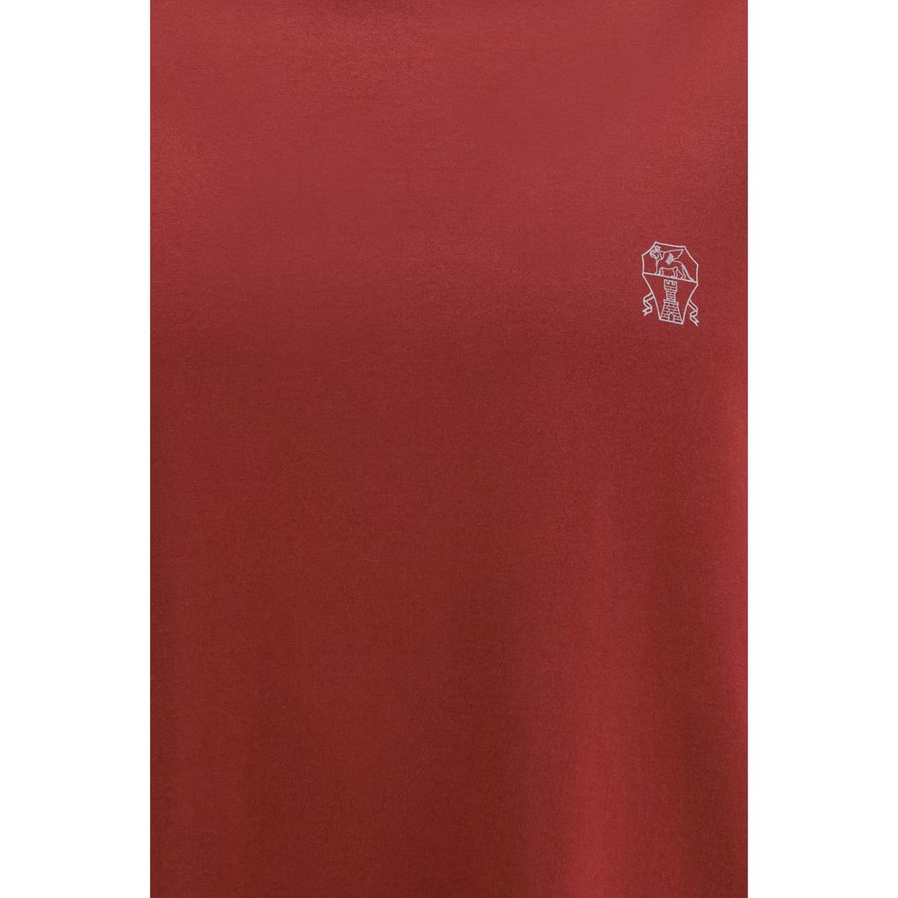Brunello Cucinelli Men's Regular Fit Cotton T-Shirt - Bordeaux