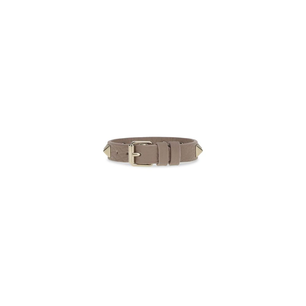 Valentino Garavani Rockstud Women's Bos Taurus Calfskin Leather Bracelet - Gray Gold
