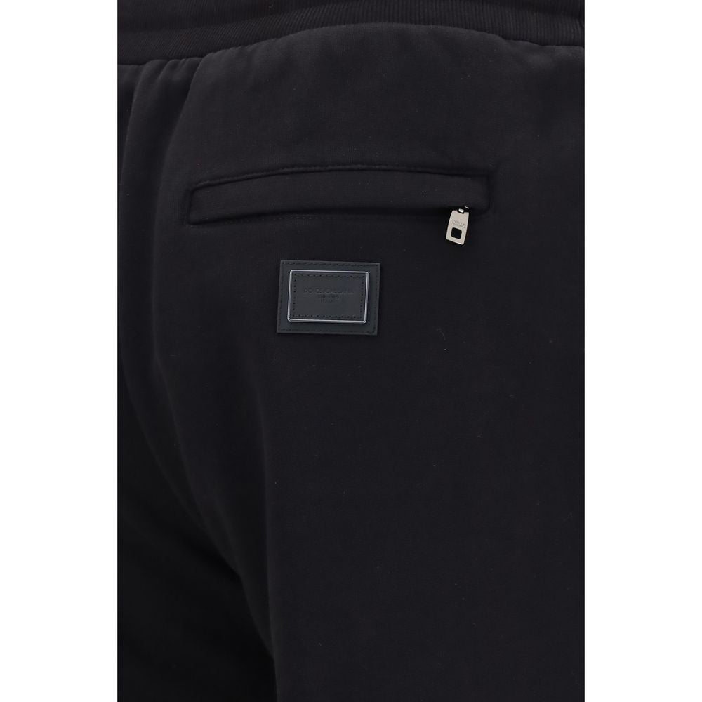 Dolce & Gabbana Men's Straight Leg Regular Fit Cotton Jogger Sweatpants - Black