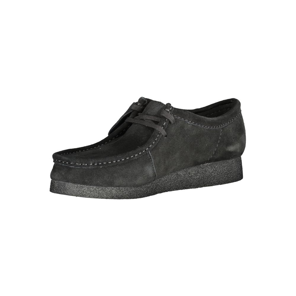 Clarks Men's Polyester Polyethylene Suede Leather Loafer Loafers Slip-On Lace-Up Shoes - Black