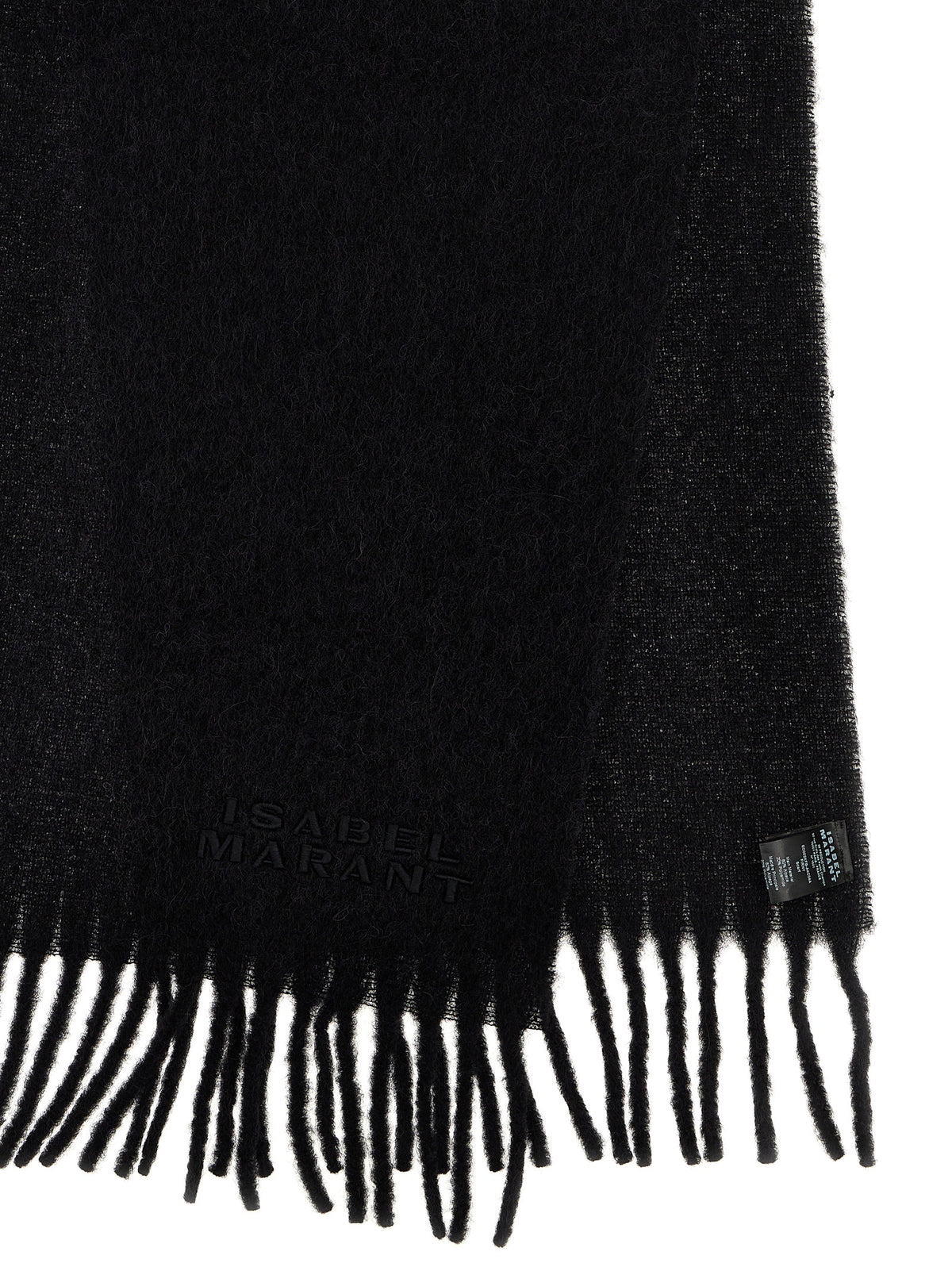 Isabel Marant Polyamide Leather & Alpaca Wool Scarf - Black