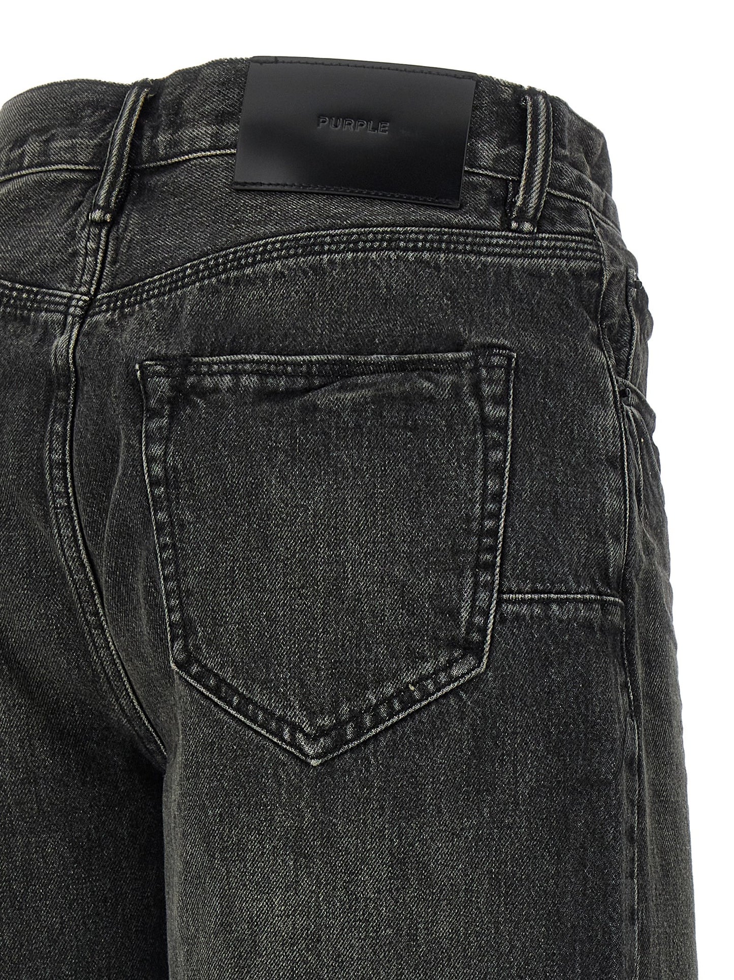 Denim Shorts by PURPLE for men in denim cotton black, purple & signature features an effortlessly on trend silhouette, showcasing a effortlessly on trend relaxed-fit & wide and short cut with a comfortable for a refined look.