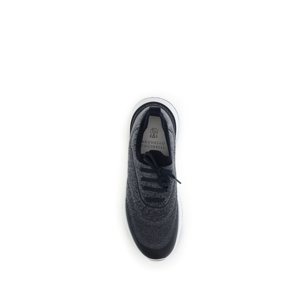 Brunello Cucinelli Men's Athletic TU & Cotton Sneakers - Gray