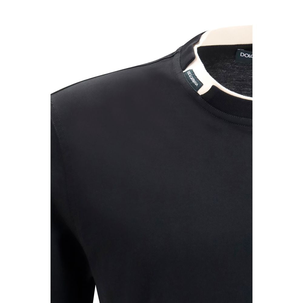 Dolce & Gabbana Men's Regular Fit Short-Sleeve Crew Neck Cotton T-Shirt - Black Signature