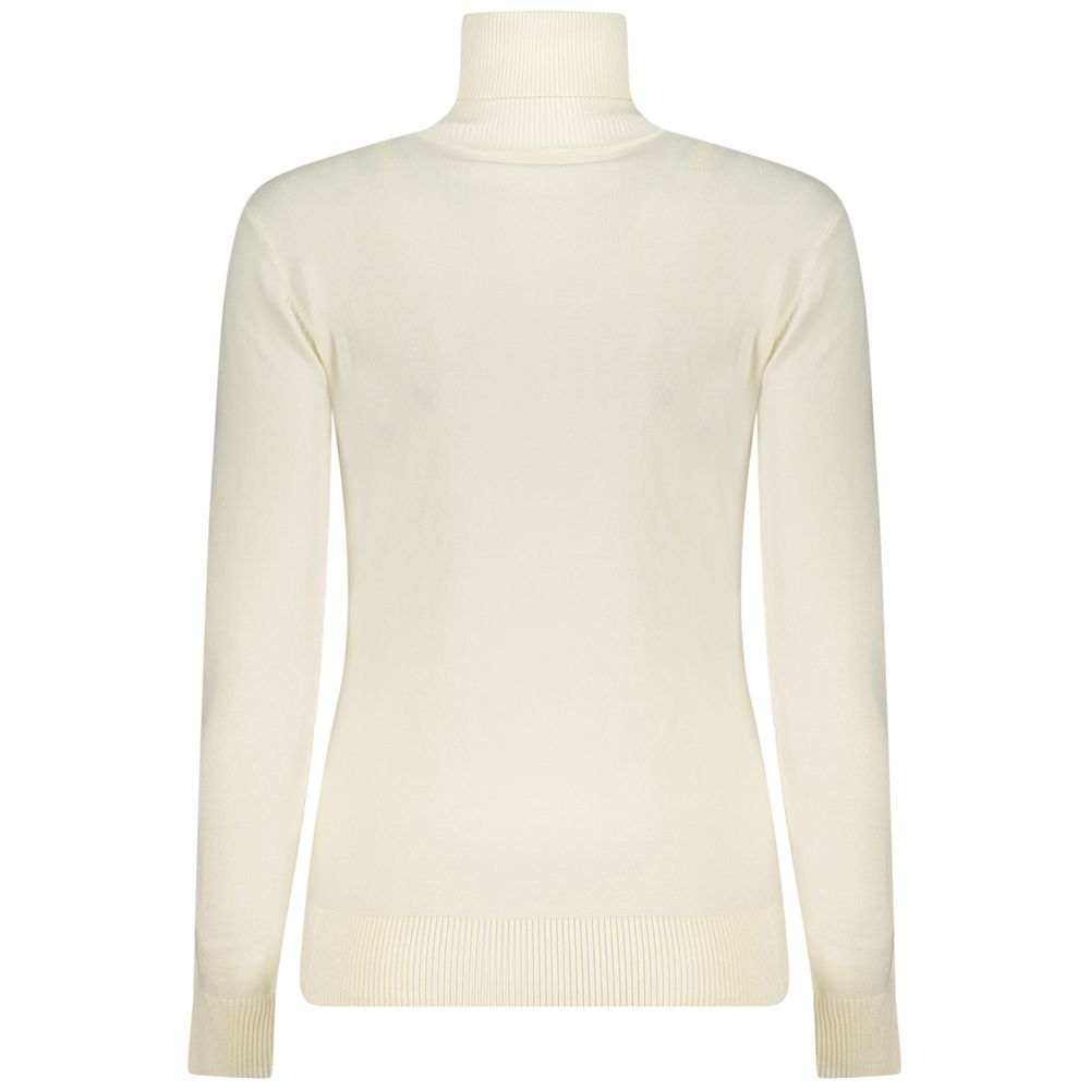 Sweater by Guess Jeans for women in stretch polyamide & viscose white & signature showcases a discreet silhouette, finished with a discreet and for a discreet look.