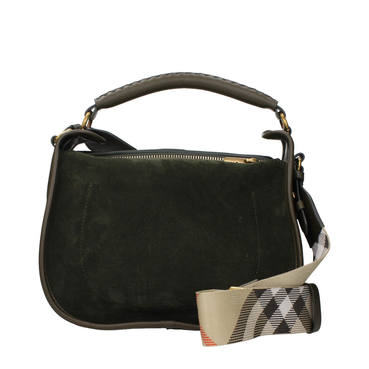 Burberry Suede Leather Handbag - Green