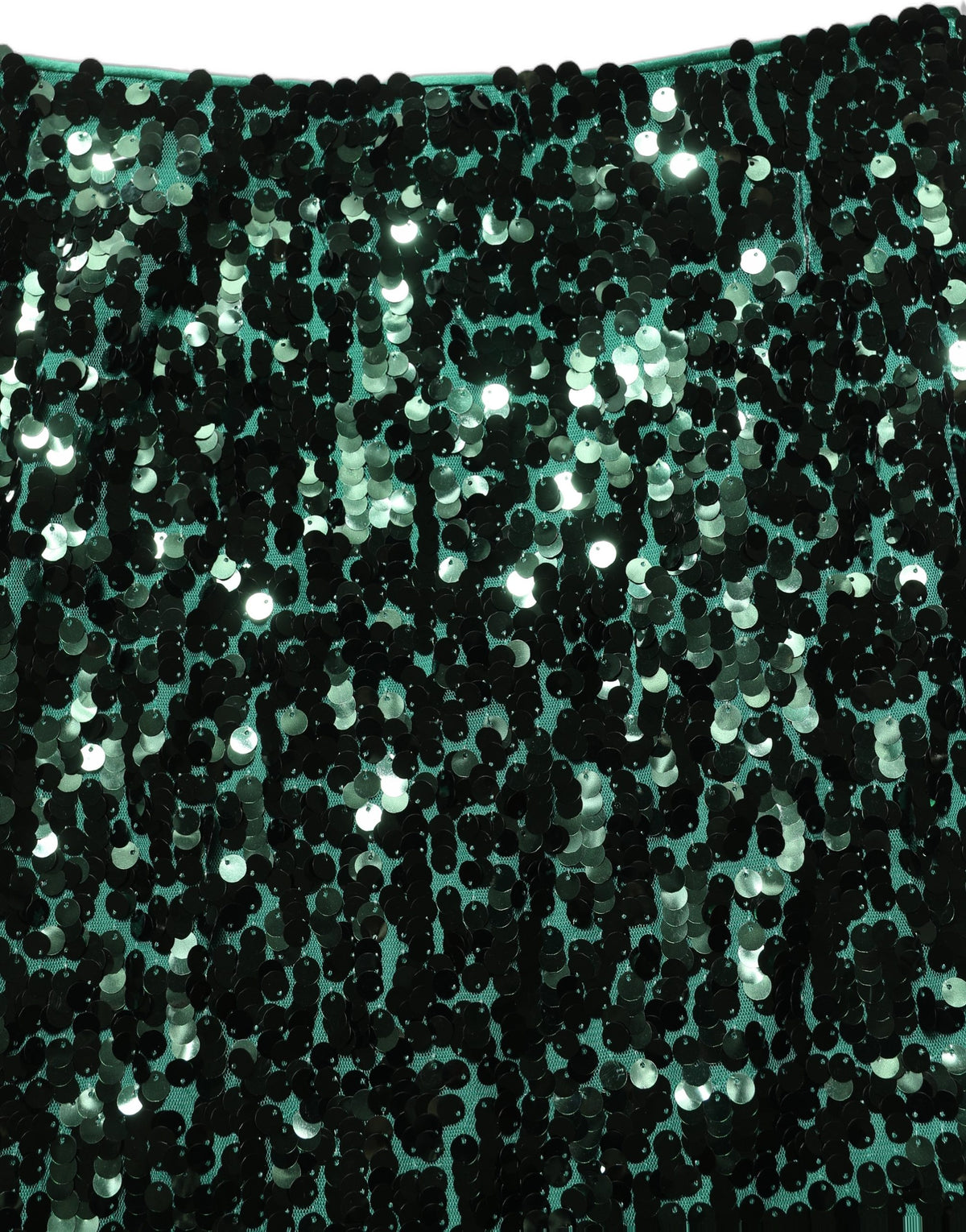 Dolce & Gabbana Women's Pencil Wrap High Rise Silk Nylon & Sequins Midi Mini Skirt - Green