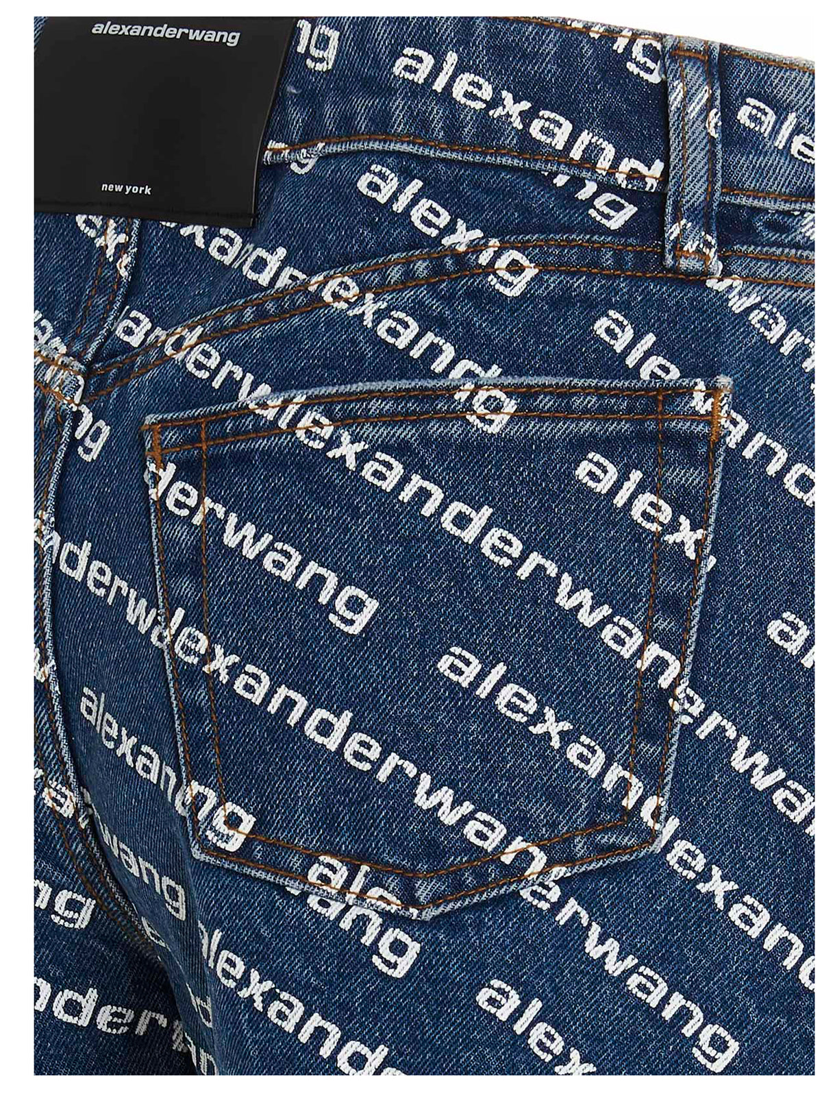 DENIM X ALEXANDER WANG Women's High Rise Denim Cotton Shorts - Blue Print