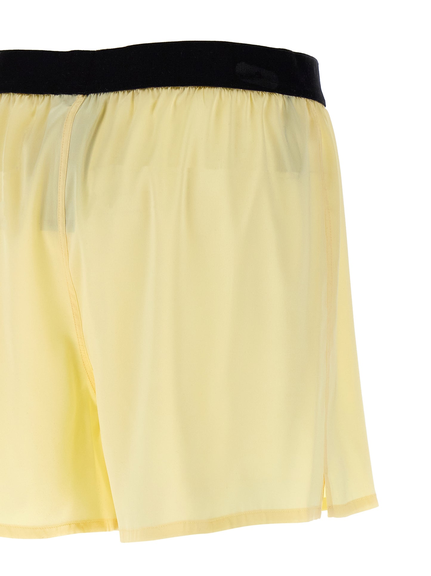 Tom Ford Women's Satin Silk Velvet Bermuda Shorts - Bicolour Yellow