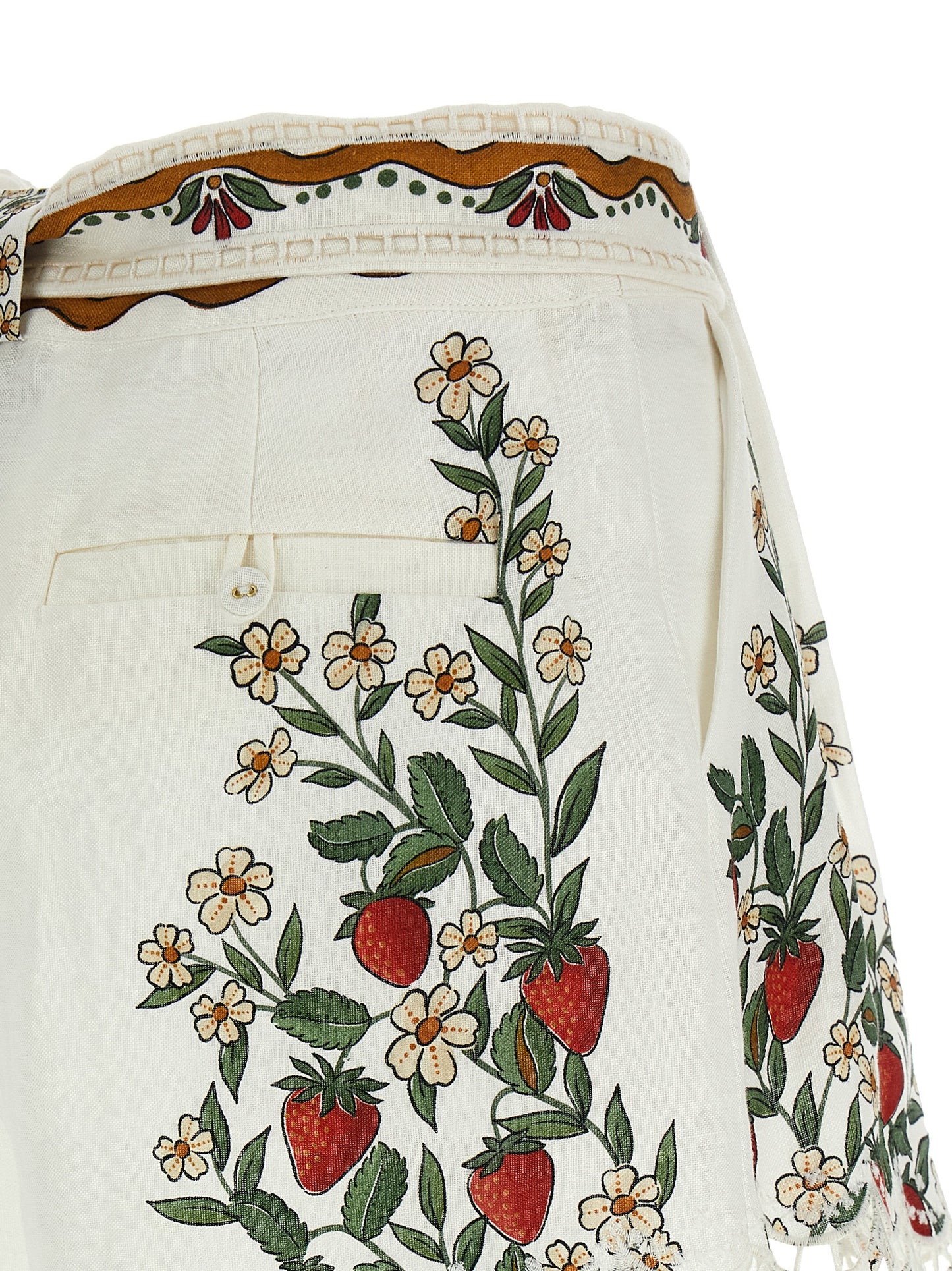 FARM RIO White Viscose Bermuda Shorts