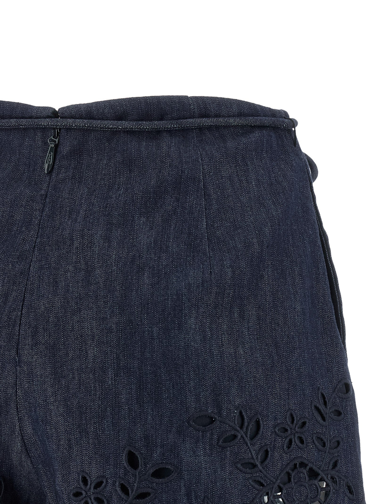 Denim Shorts by Zimmermann for women in denim cotton blue features an stylish flared with a short and high rise, showcasing an stylish silhouette for a premium, high-fashion look.