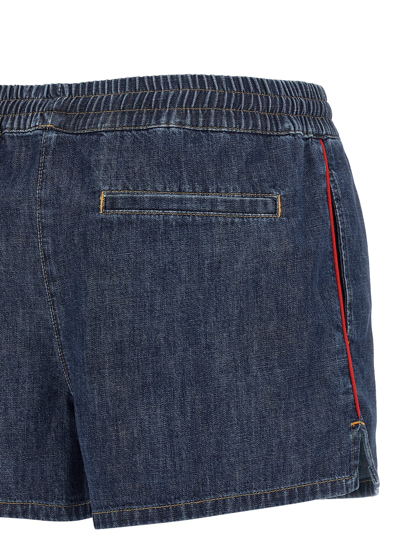 Valentino Garavani V Logo Women's Denim Cotton Shorts - Blue Gold