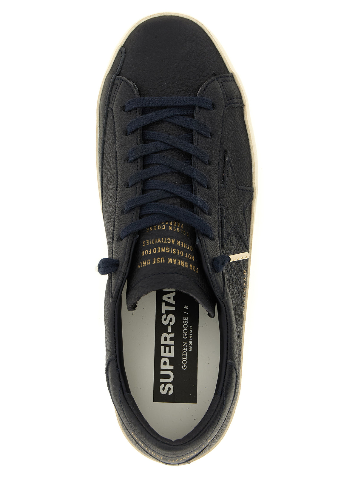 Golden Goose Star Men's Low Top Bos Taurus Cowhide Leather Sneakers - Blue