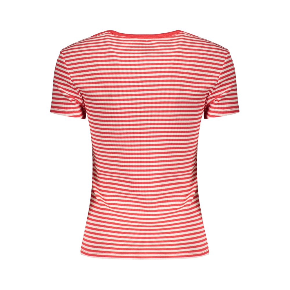 Tommy Hilfiger Women's Crew Neck Stretch Cotton T-Shirt - Red Striped