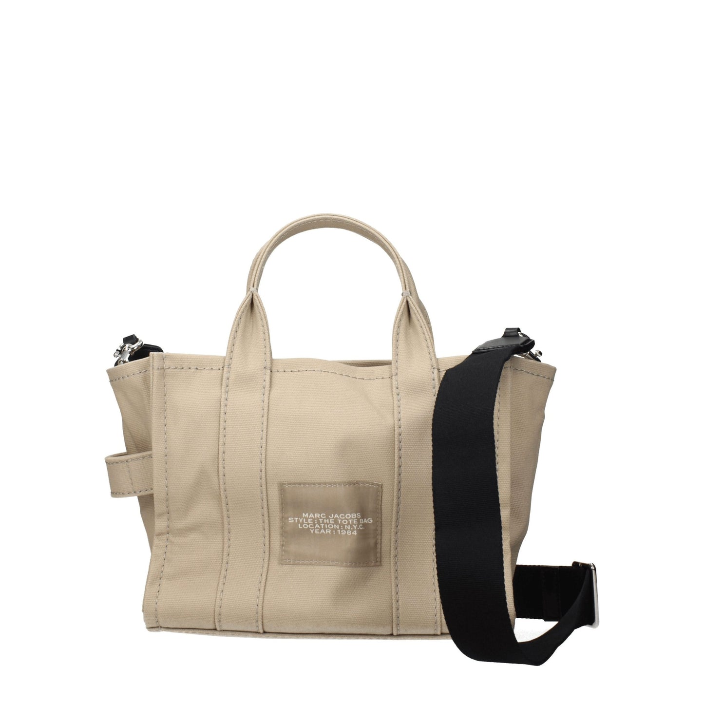 Marc Jacobs Leather Mini Handbag - Beige Sand Silver