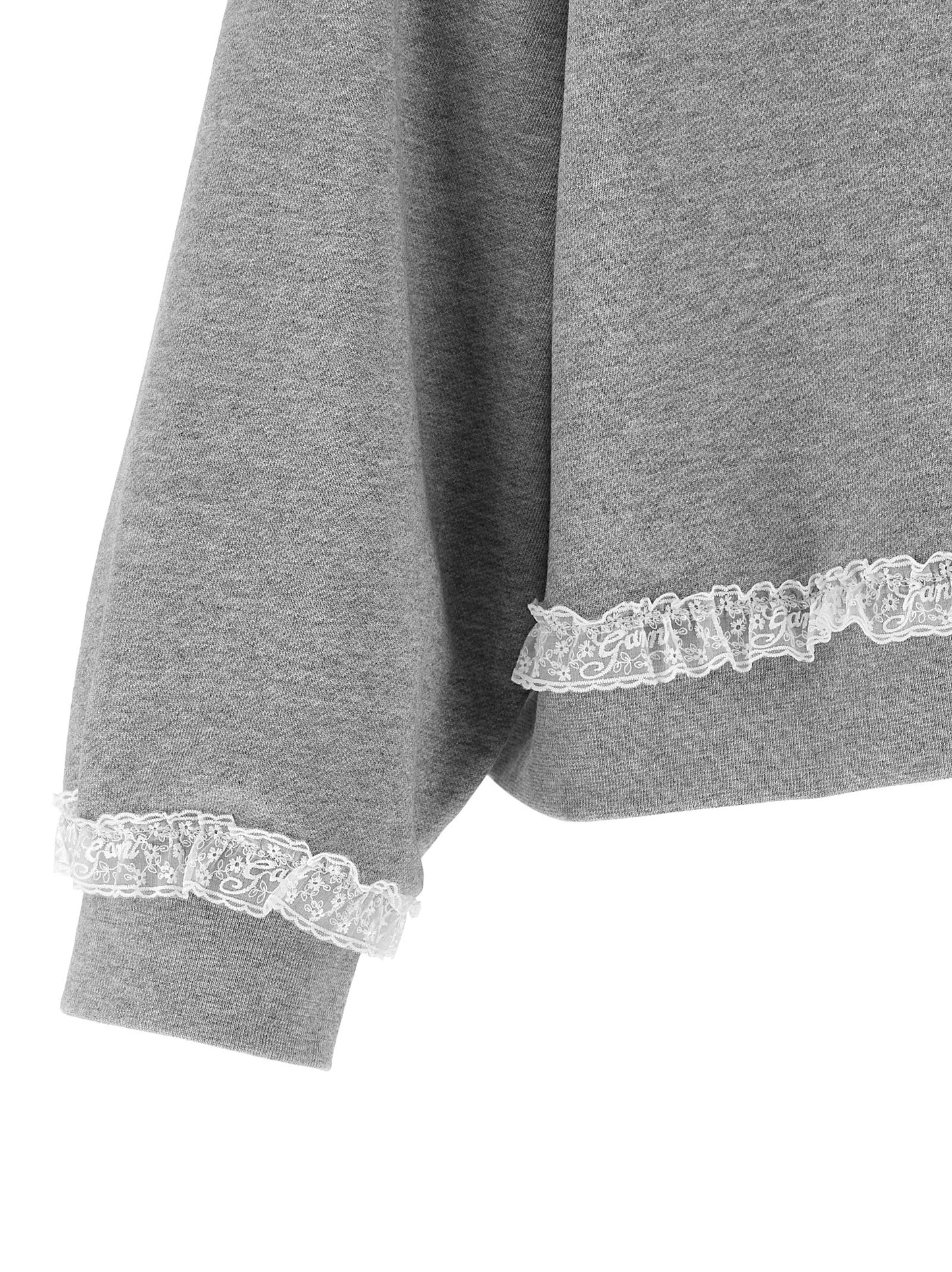 Activewear Sweatshirt by Ganni for women in organic cotton gray showcases a athletic silhouette with sleeves, a athletic , and high-performance for a athletic aesthetic.