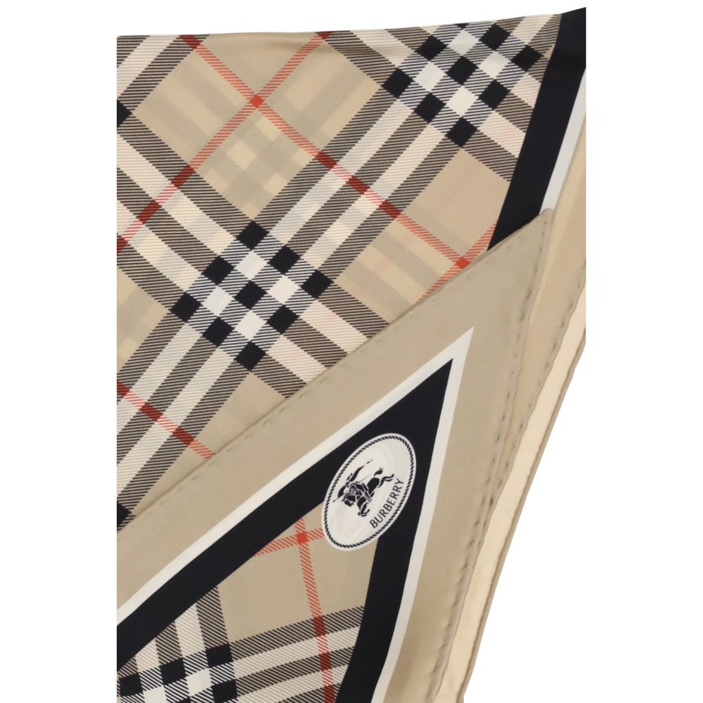 Burberry Silk Twill Scarf - Beige Patterned