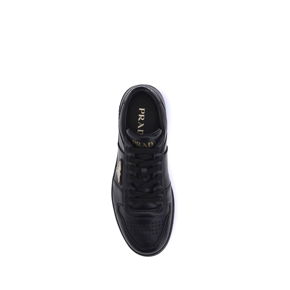 Prada Men's Low Top Bos Taurus Calf Leather Sneakers - Black