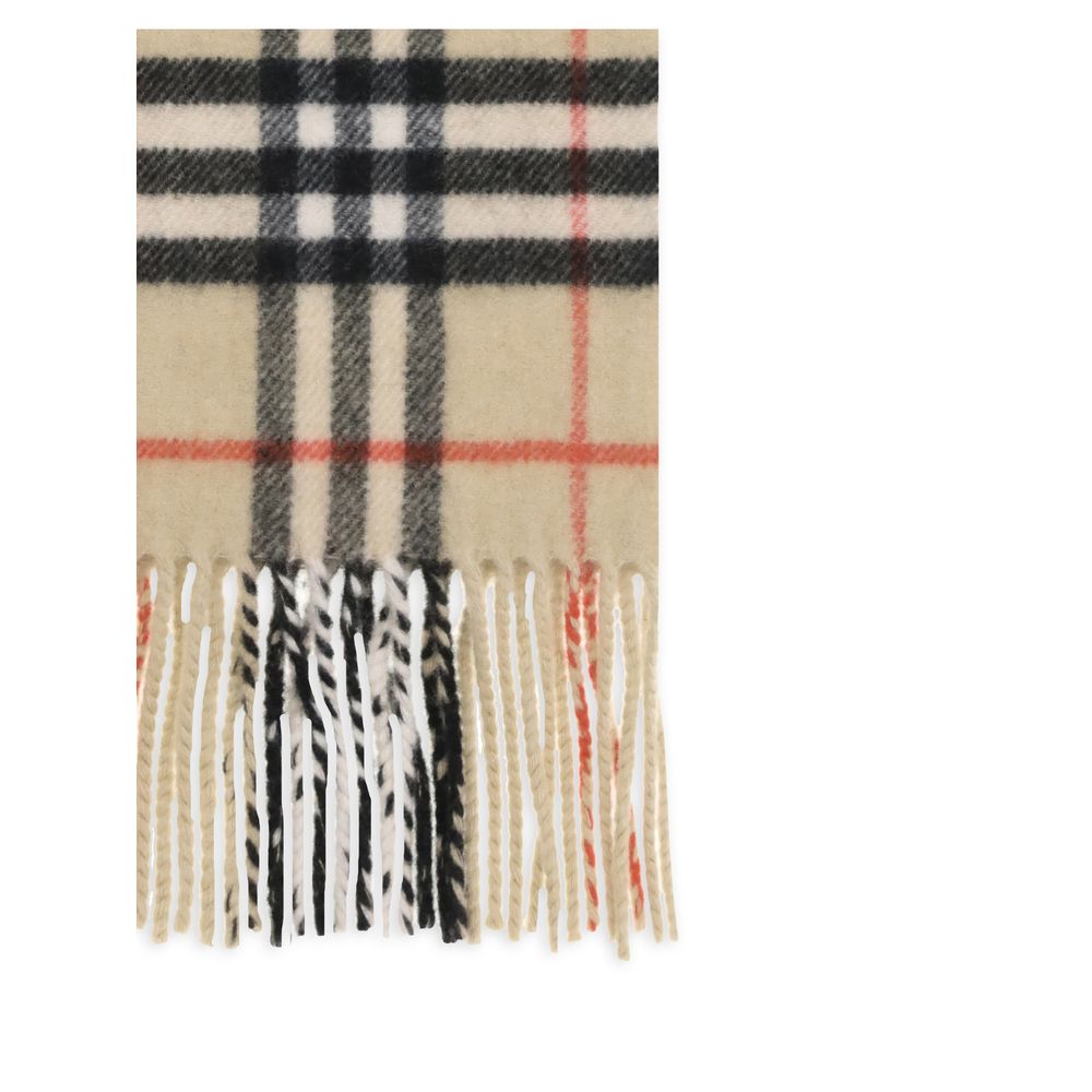 Burberry Cashmere Shawl Scarf - Beige Patterned