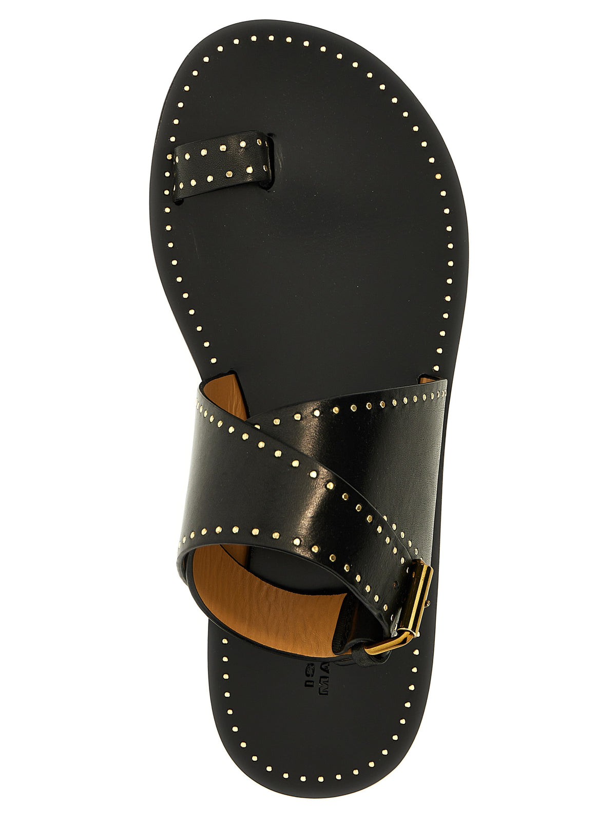 Isabel Marant Women's Calfskin Leather Flat Ankle Strap Flip-Flop Sandals - Black