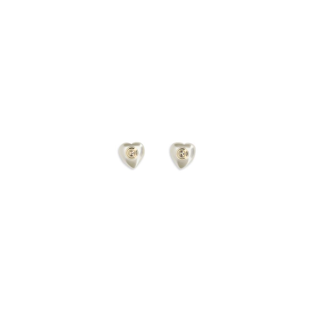 Valentino Garavani V Logo Women's Gold Pearls & Glass Earrings - Cream Gold Signature