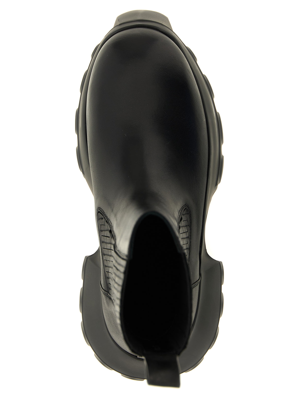 Rick Owens Essence Women's Ramie & Leather Platform Ankle Strap Boots - Black