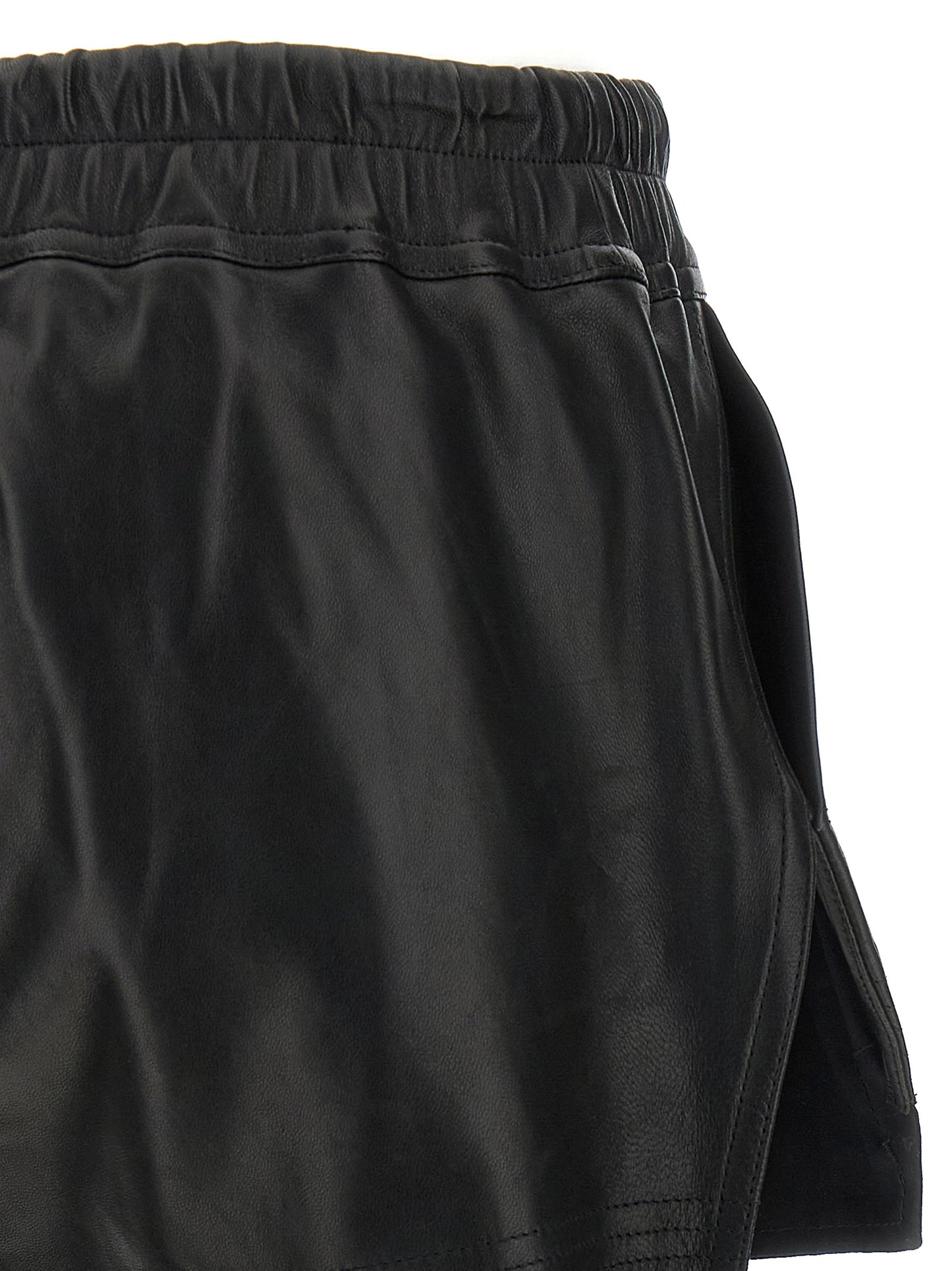 Rick Owens Women's Lamb Leather Bermuda Shorts - Black