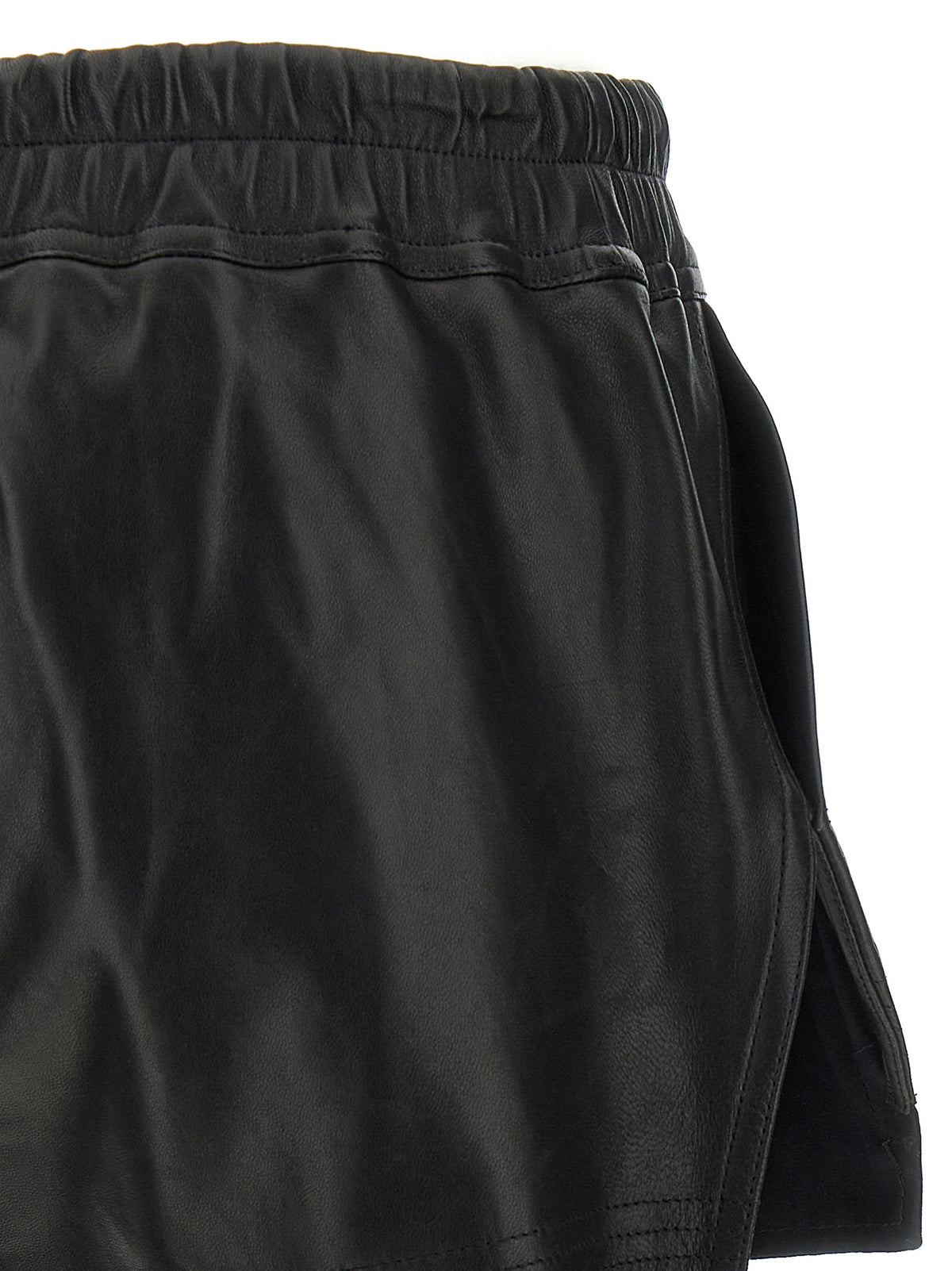 Rick Owens Women's Lamb Leather Bermuda Shorts - Black