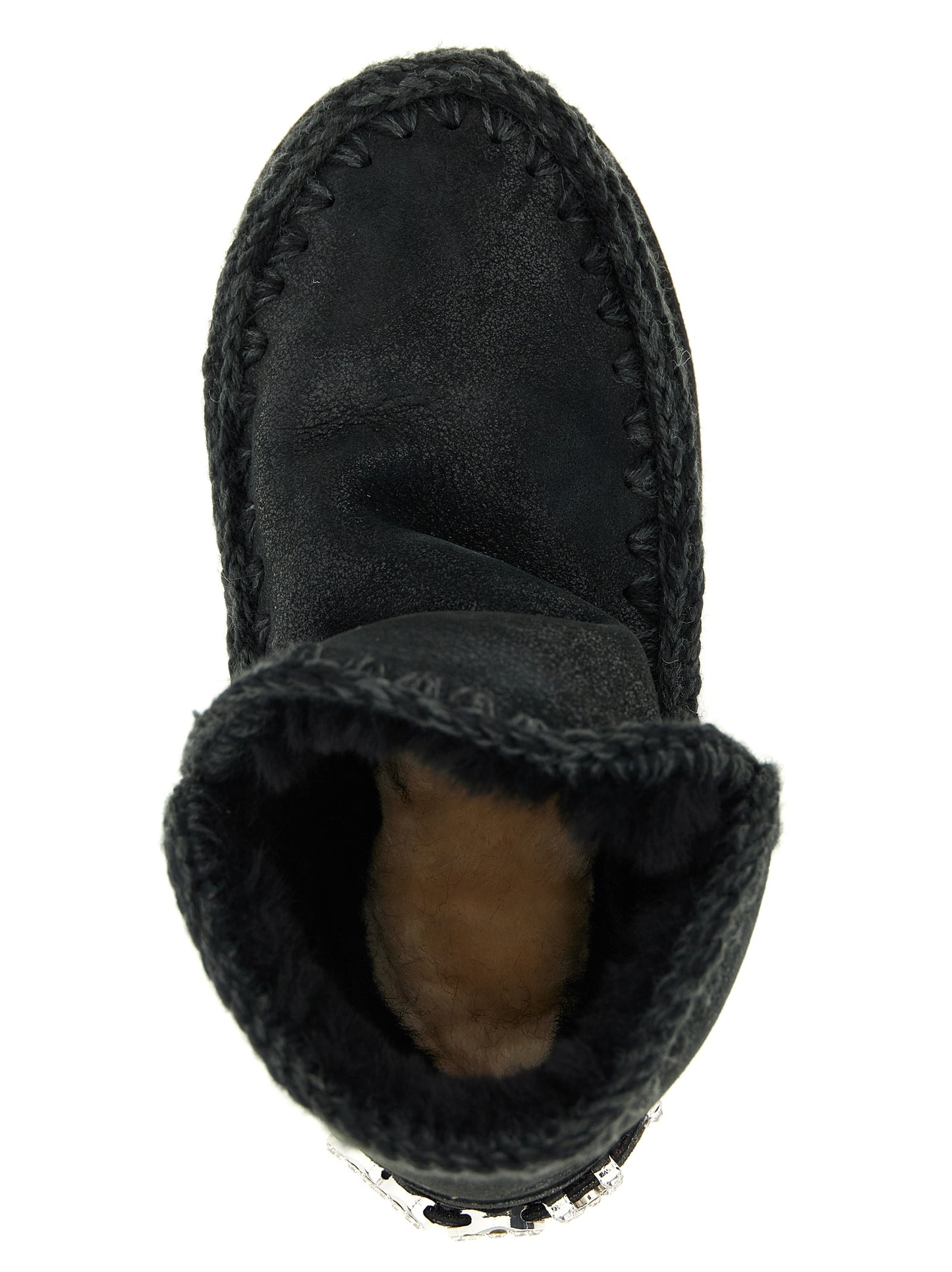 Mou Women's Suede Lamb-Sheep Leather & Fur Ankle Boots - Black