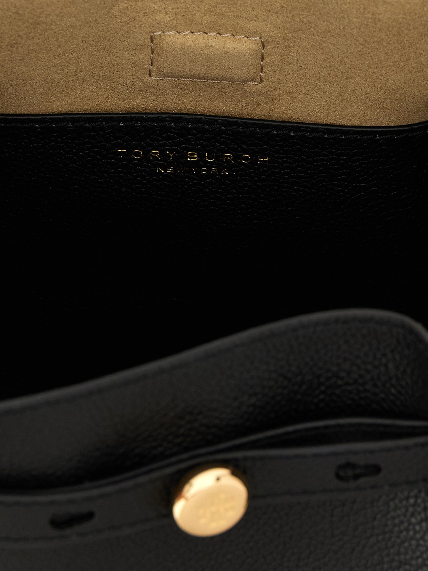 Tory Burch Romy Leather Bucket Handbag - Black Signature