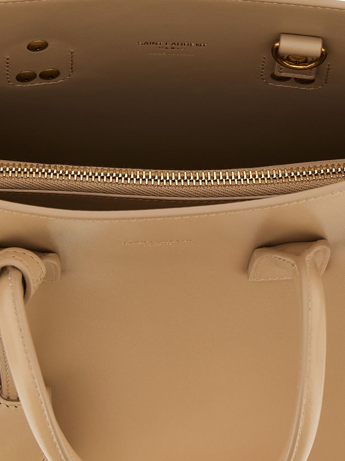 Saint Laurent Sac De Jour Calfskin Leather Handbag - Beige
