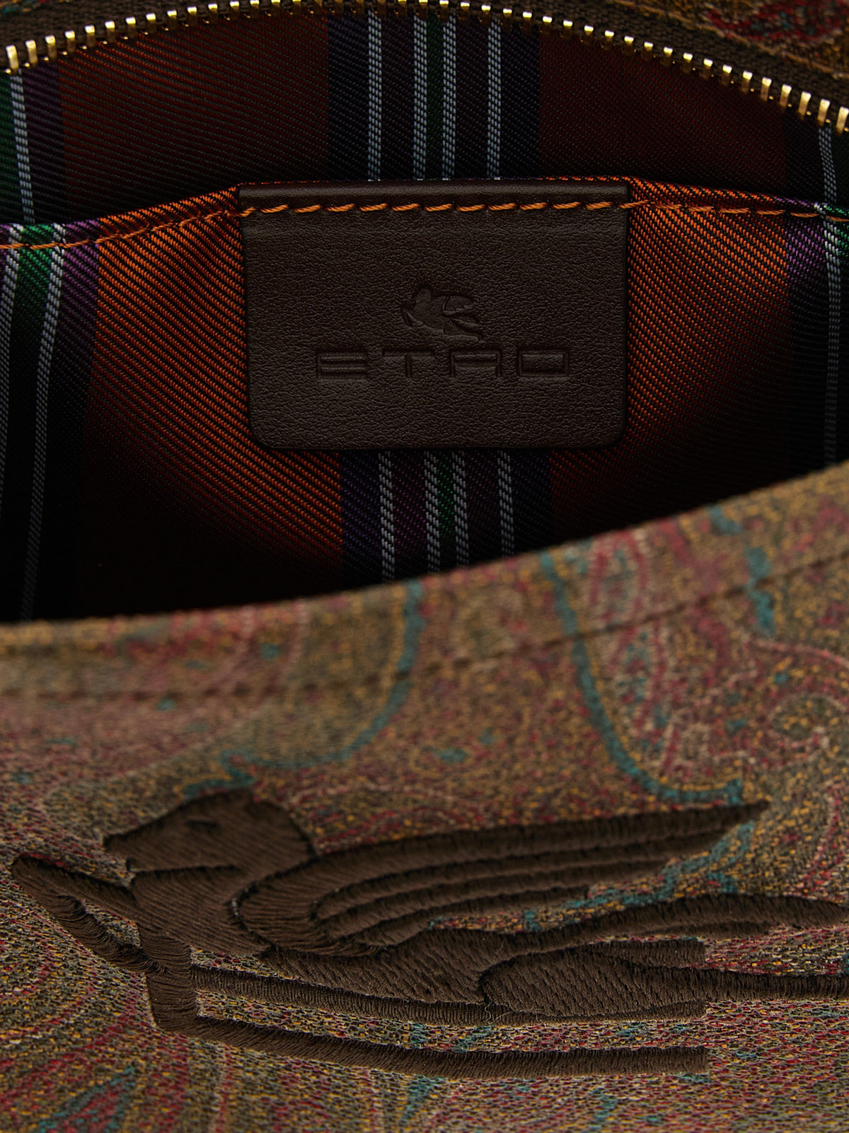 Etro Arnica Pegaso Polyester Leather & Cotton Shoulder Clutch Handbag - Multicolor Paisley Jacquard