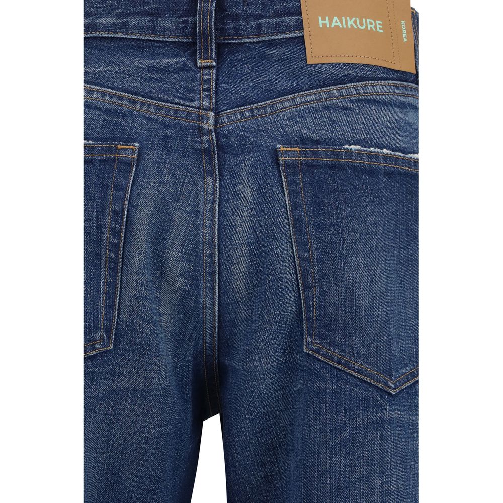 Jeans by Haikure for women in denim cotton blue features an refined tailoring silhouette, showcasing a premium regular-fit with a and long cut for a refined tailoring look.