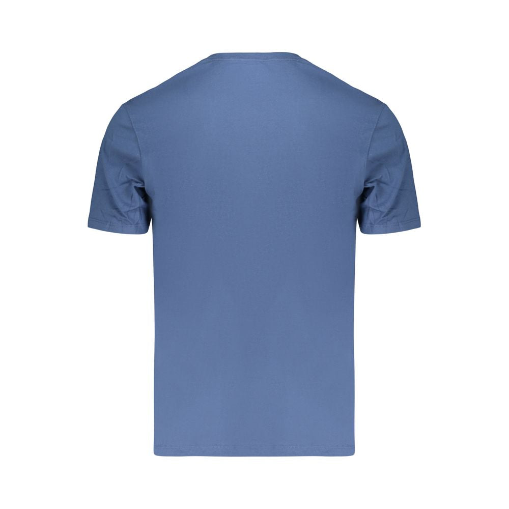 T-Shirt by Calvin Klein for men in denim cotton blue & print showcases a unassuming silhouette, artfully detailed with a refined and unassuming for a sophisticated, contemporary look.