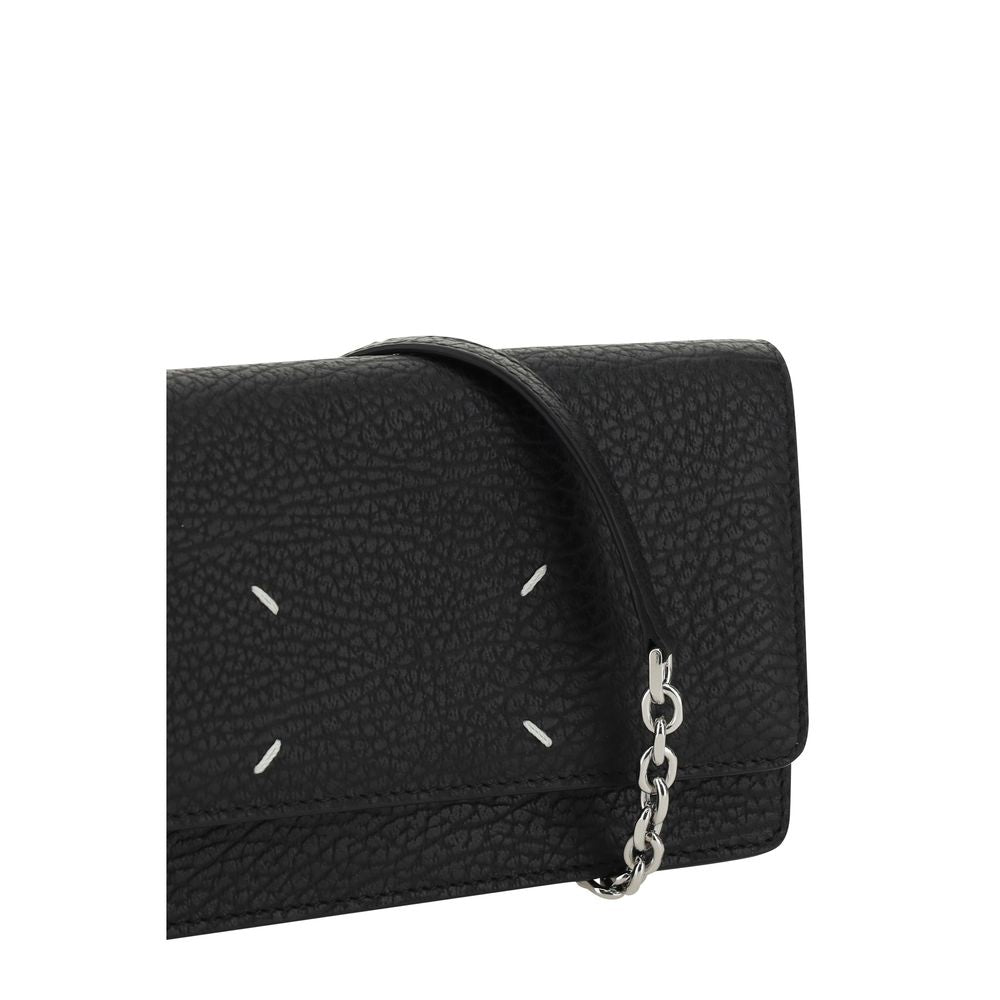 Maison Margiela Bos Taurus Calf Grained Leather Cardholder Wallet - Black