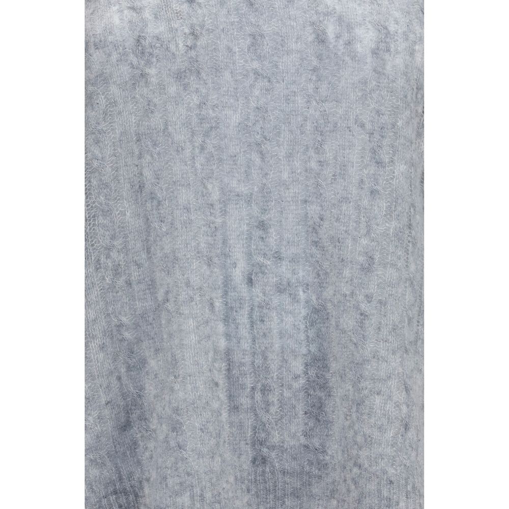 Lisa Yang Women's Relaxed Fit Regular Round Neck Cashmere & Silk Sweater - Gray Signature