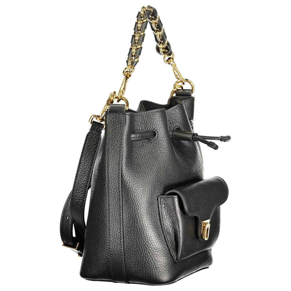 Coccinelle Beat Generation Leather Drawstring Handbag - Black