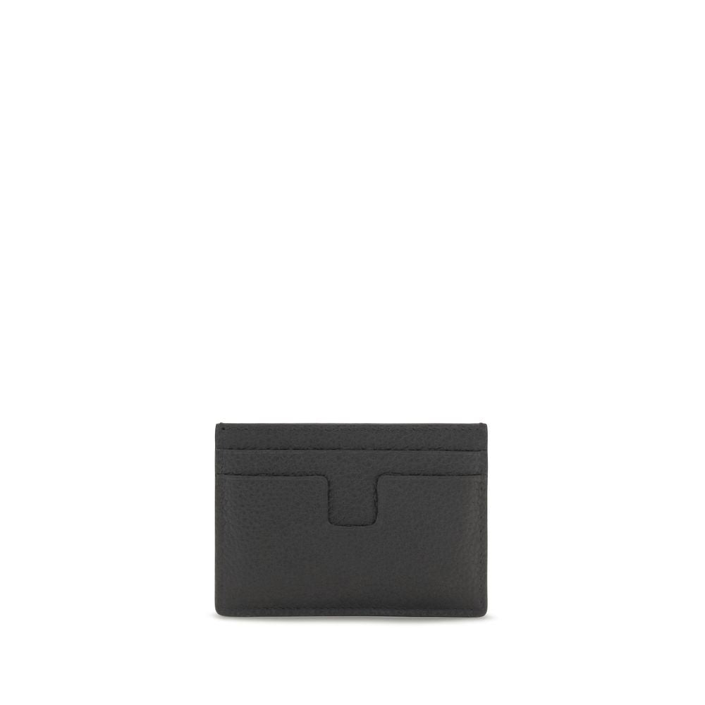 Tom Ford Bos Taurus Calf Nubuck Leather Cardholder Wallet - Black