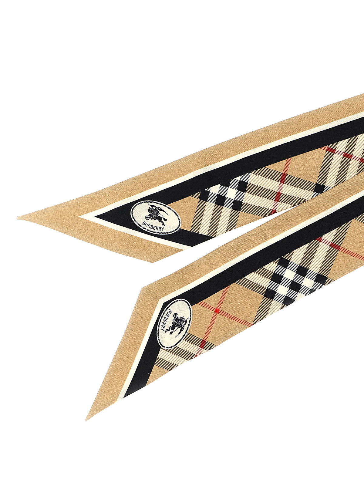 Burberry Silk Satin Foulard Scarf - Beige