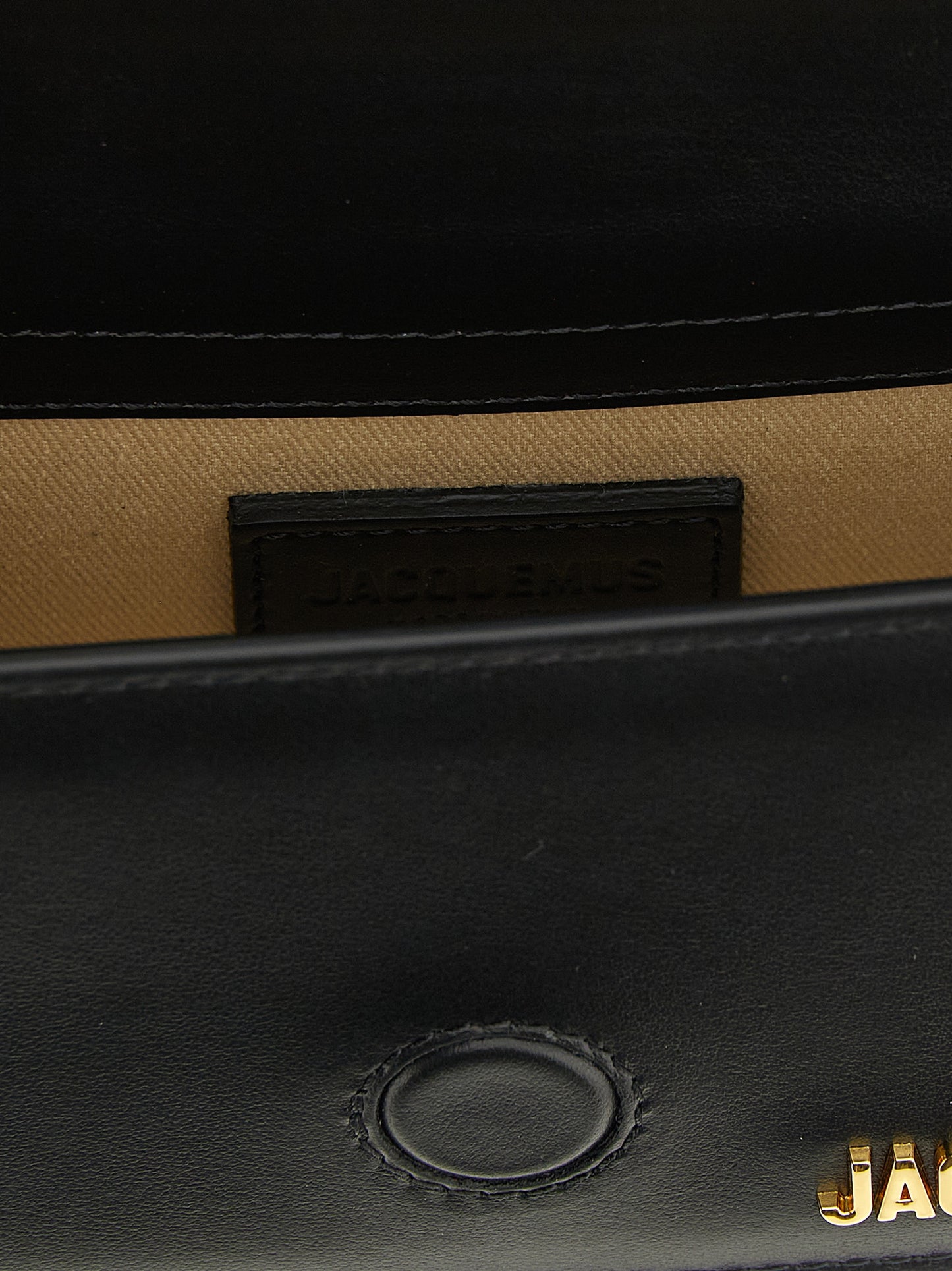 Jacquemus Bambino Leather Flap Handbag - Black Natural