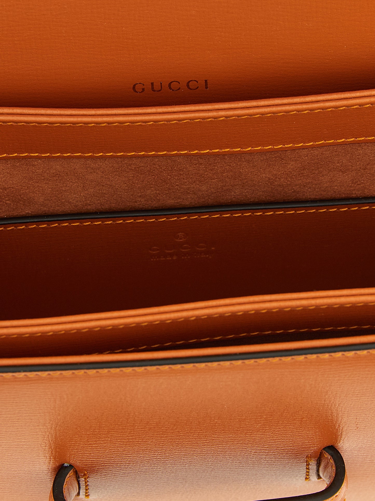 Gucci Horsebit Calfskin Leather Shoulder Flap Bag - Orange