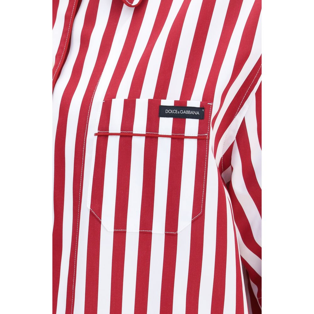 Dolce & Gabbana Women's Relaxed Fit Regular Oversized Short-Sleeve Cotton & Silk Shirt - Multicolor Patterned Striped