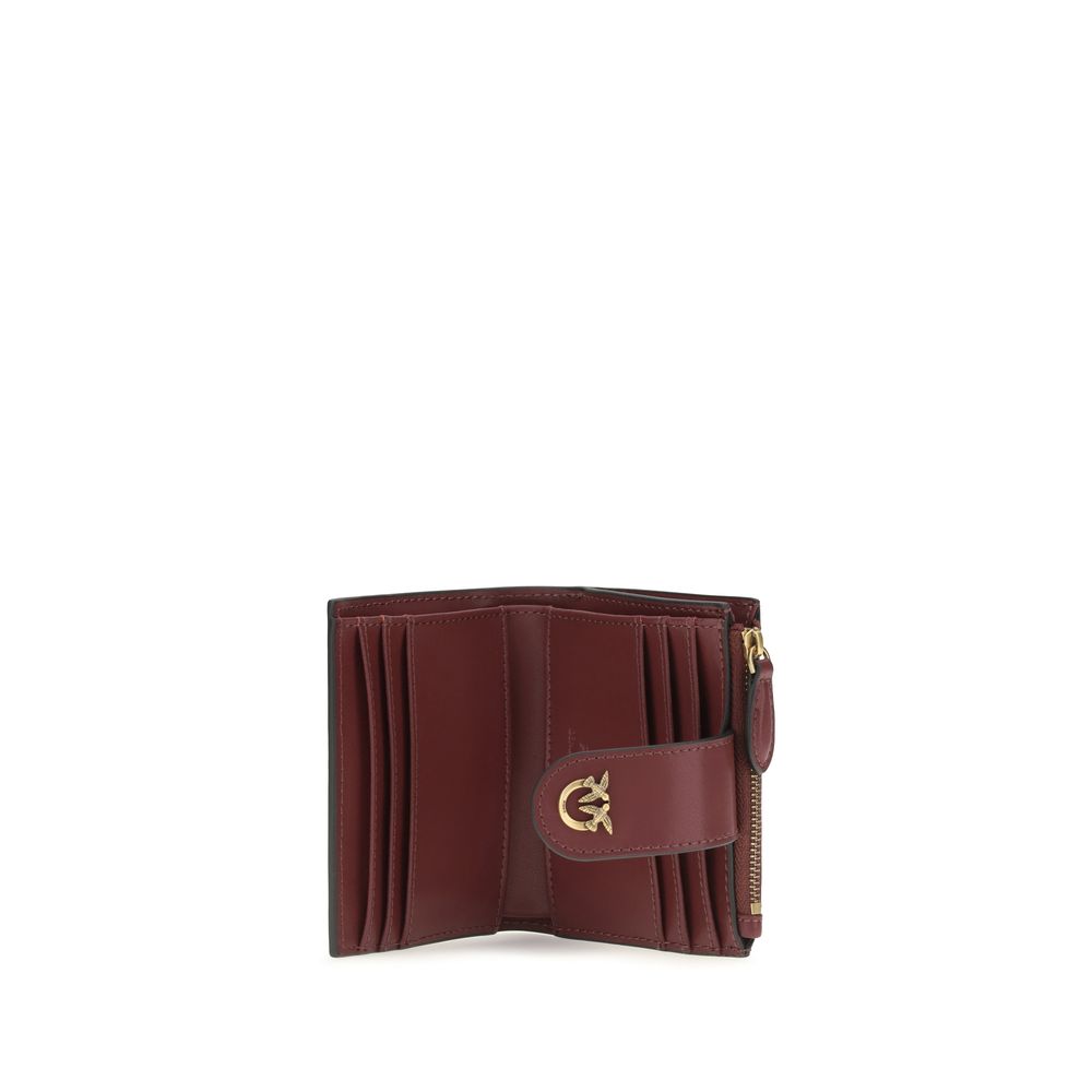 PINKO Love Birds Bos Taurus Calf Leather Wallet - Multicolor