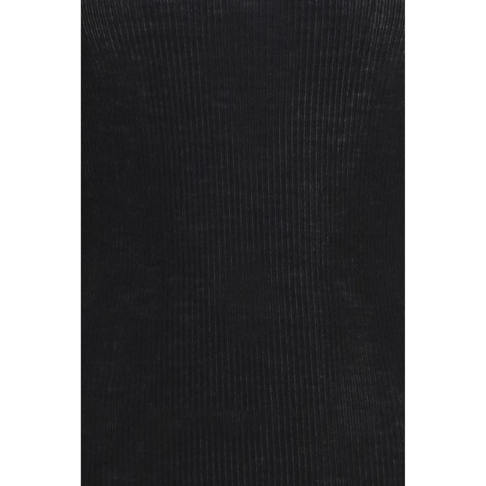 Rick Owens Men's Slim Crew Neck Merino Wool Sweatshirt - Black Signature
