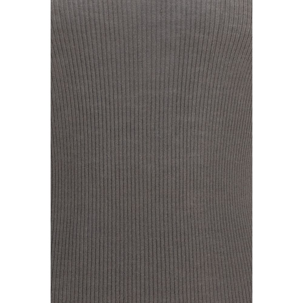 Rick Owens Men's Slim Crew Neck Merino Wool Sweatshirt - Gray Signature